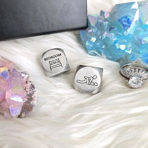 NIB (18+) • Newlywed Bachelorette Honeymoon Frisky Silver Dice Game